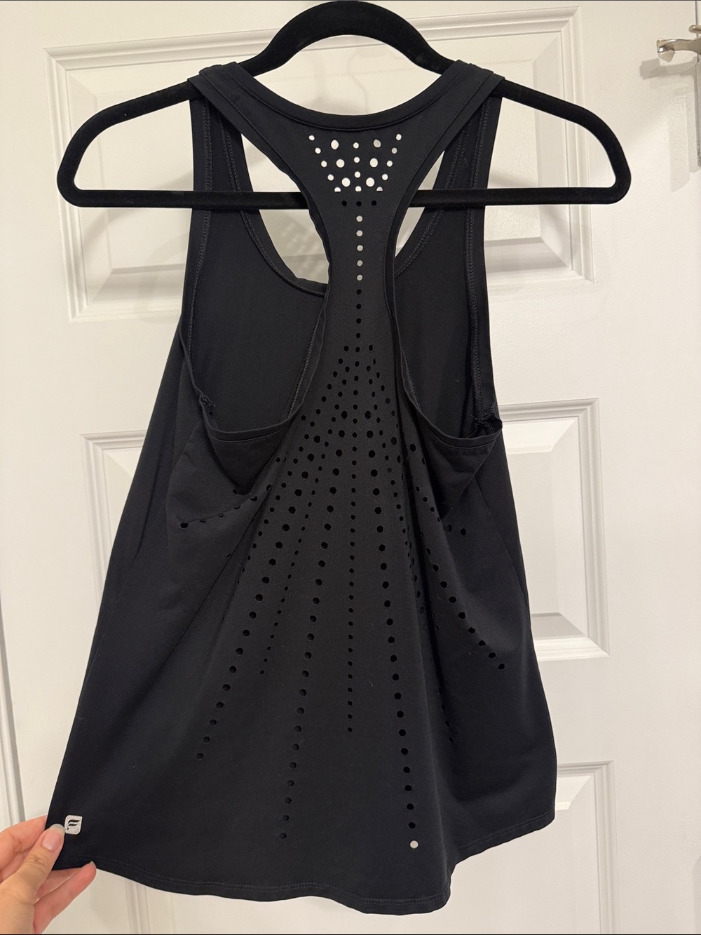 Fabletics Black Racerback Tank with Perforated Back - Picture 2 of 2